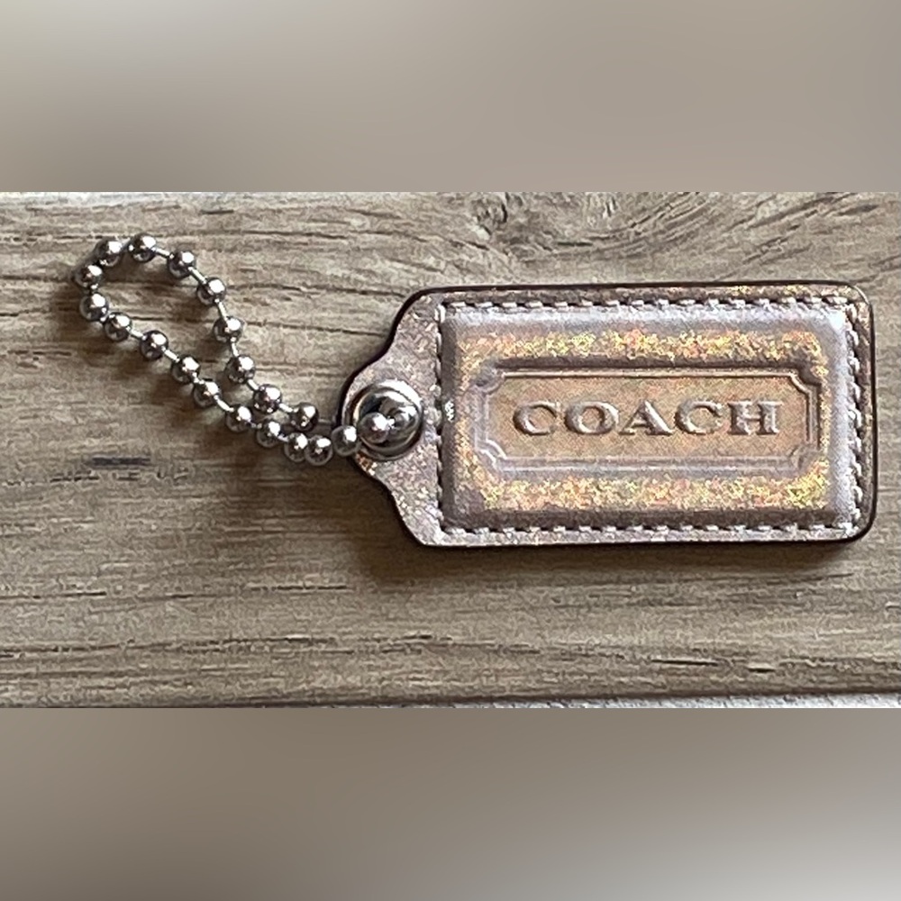 Coach Iridescent Hang Tag In Champagne Gold